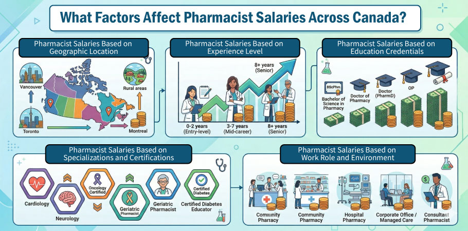 Average Pharmacist Salaries in Canada: A 2026 Guide 4 Factors that influence pharmacist salaries across Canada