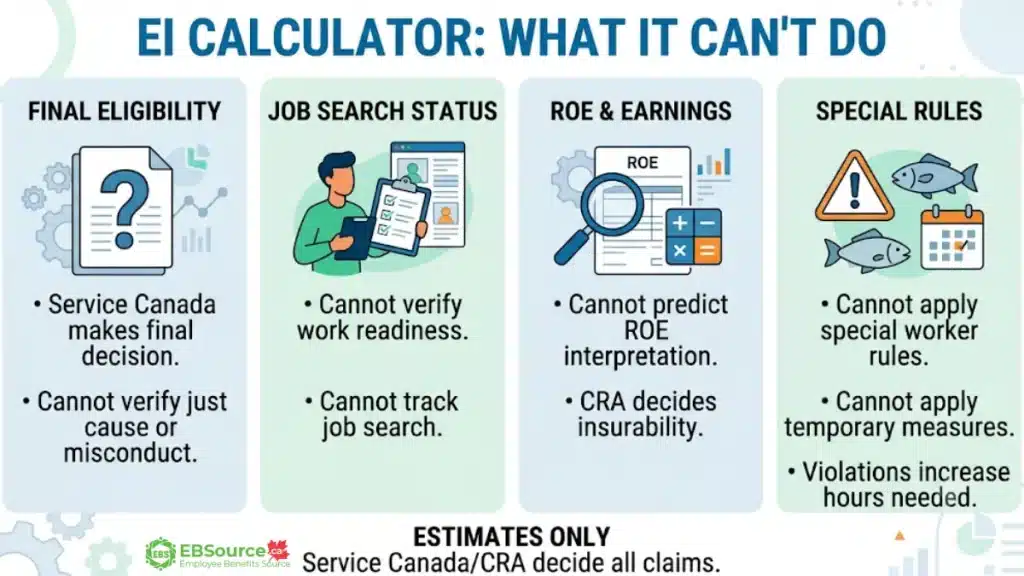 EI Regular Benefits Calculator Canada 2026: What to Enter & How to Use It 4 What a regular EI benefits calculator cannot determine